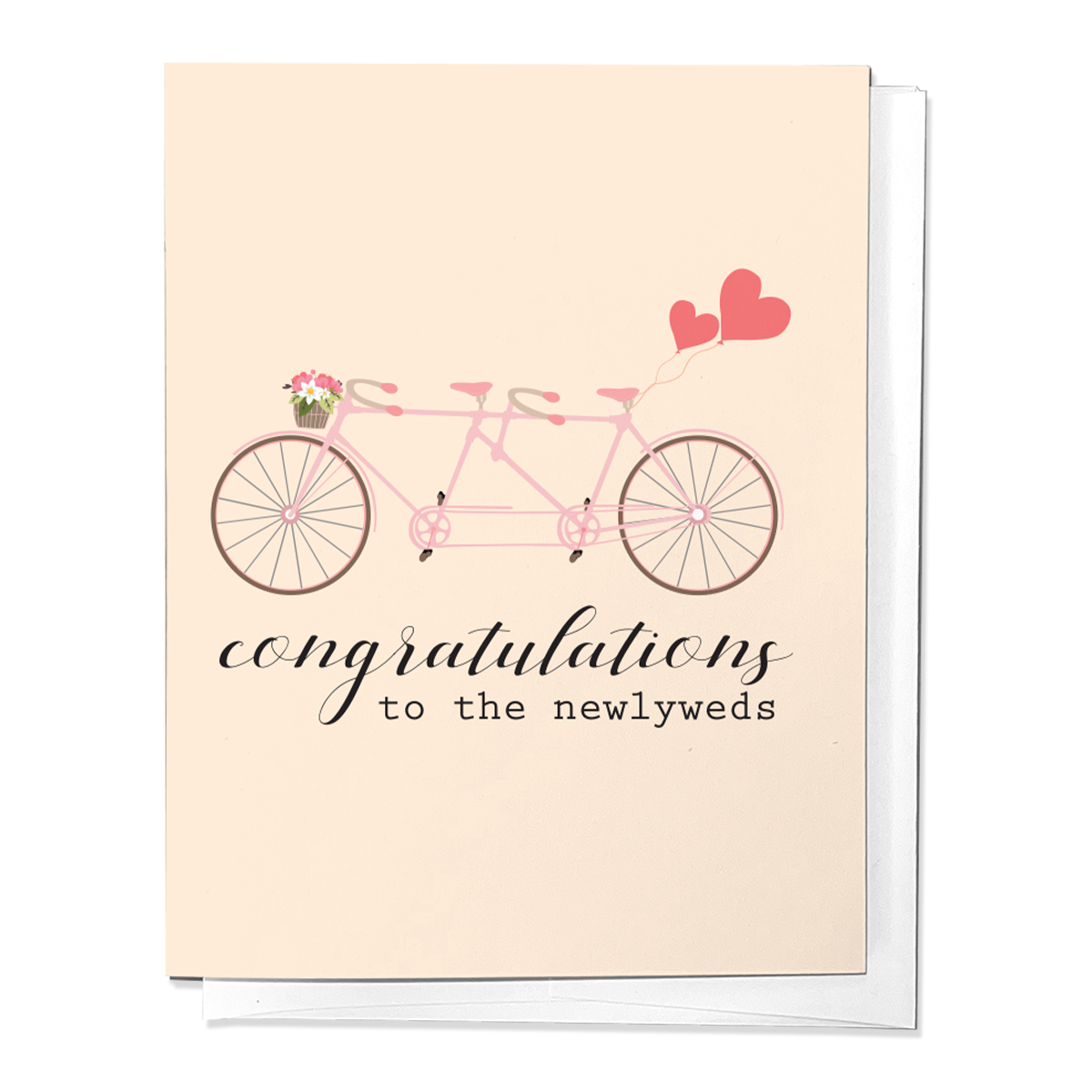 CONGRATULATIONS TO THE NEWLYWEDS BIKE WEDDING GREETING CARD