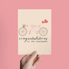 CONGRATULATIONS TO THE NEWLYWEDS BIKE WEDDING GREETING CARD