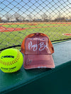 PLAY BALL EMBROIDERED TRUCKER HAT