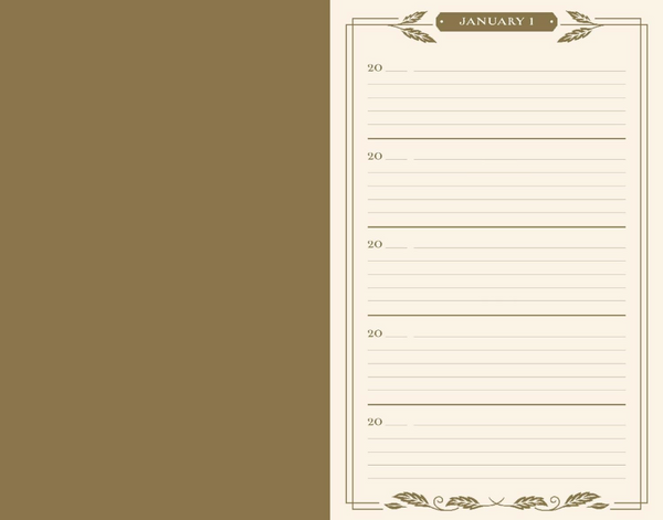 Calendar page with January 1st on a beige background