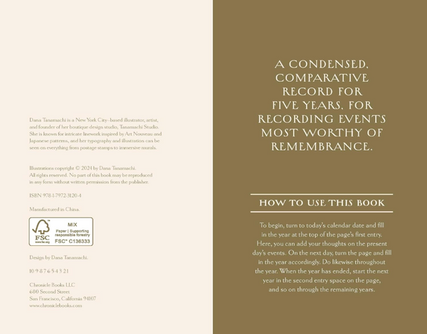 Book interior with text on a green and beige background
