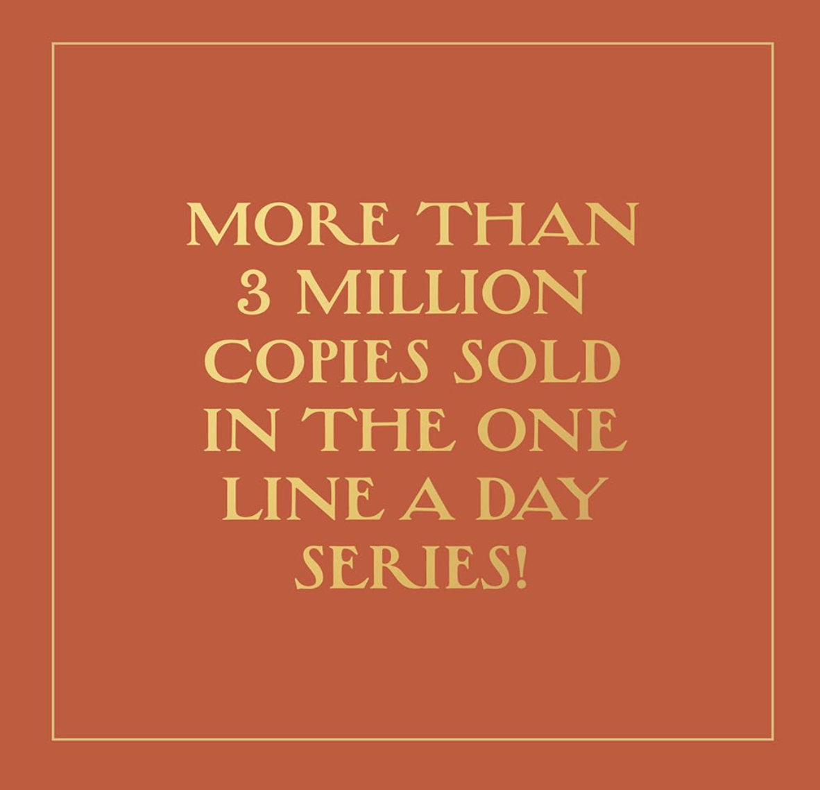 Text on a brown background about sales of a book series.
