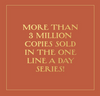 Text on a brown background about sales of a book series.