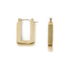 Gold hoop earrings on a white background