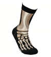 Skeletoon socks with black and white design on a white background