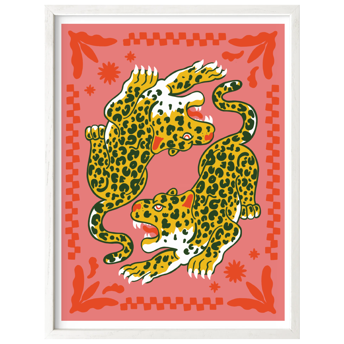 CHEETAH FLORAL BOHO COLORFUL ROOM 8X10 ART PRINT POSTER