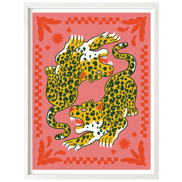 CHEETAH FLORAL BOHO COLORFUL ROOM 8X10 ART PRINT POSTER