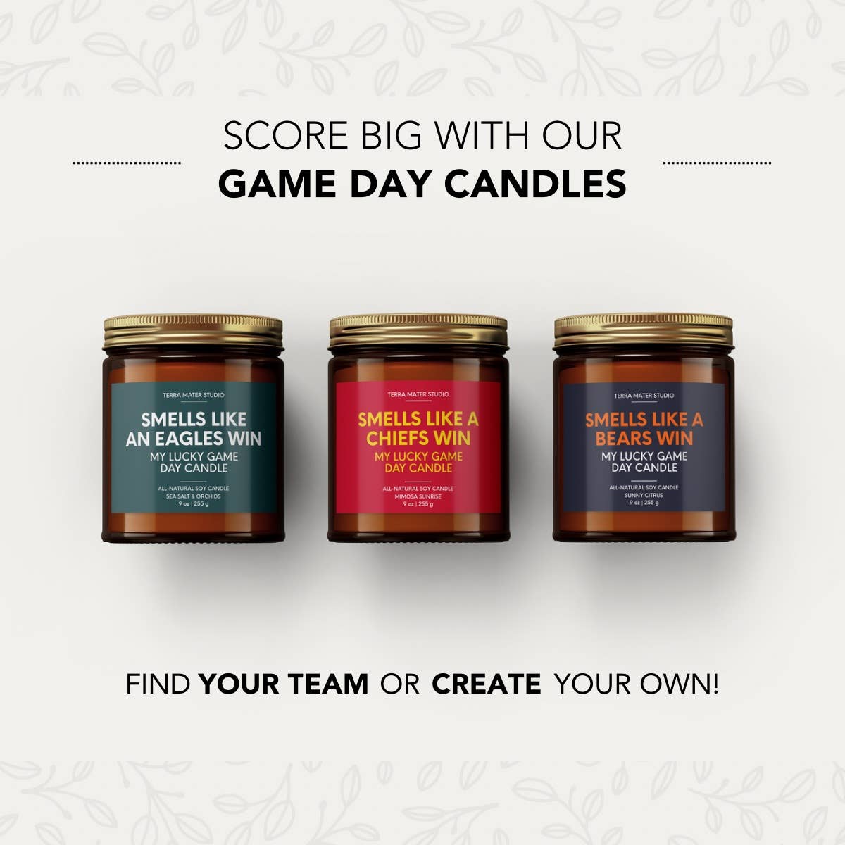SMELLS LIKE A PHILLIES WIN | LUCKY GAME DAY CANDLE TOBACCO + VANILLA / 9 OZ