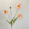 22'' SINGLE FLOCKED FLORAL POPPY SPRAY, COLORFUL SILK POPPIES: LIGHT PINK