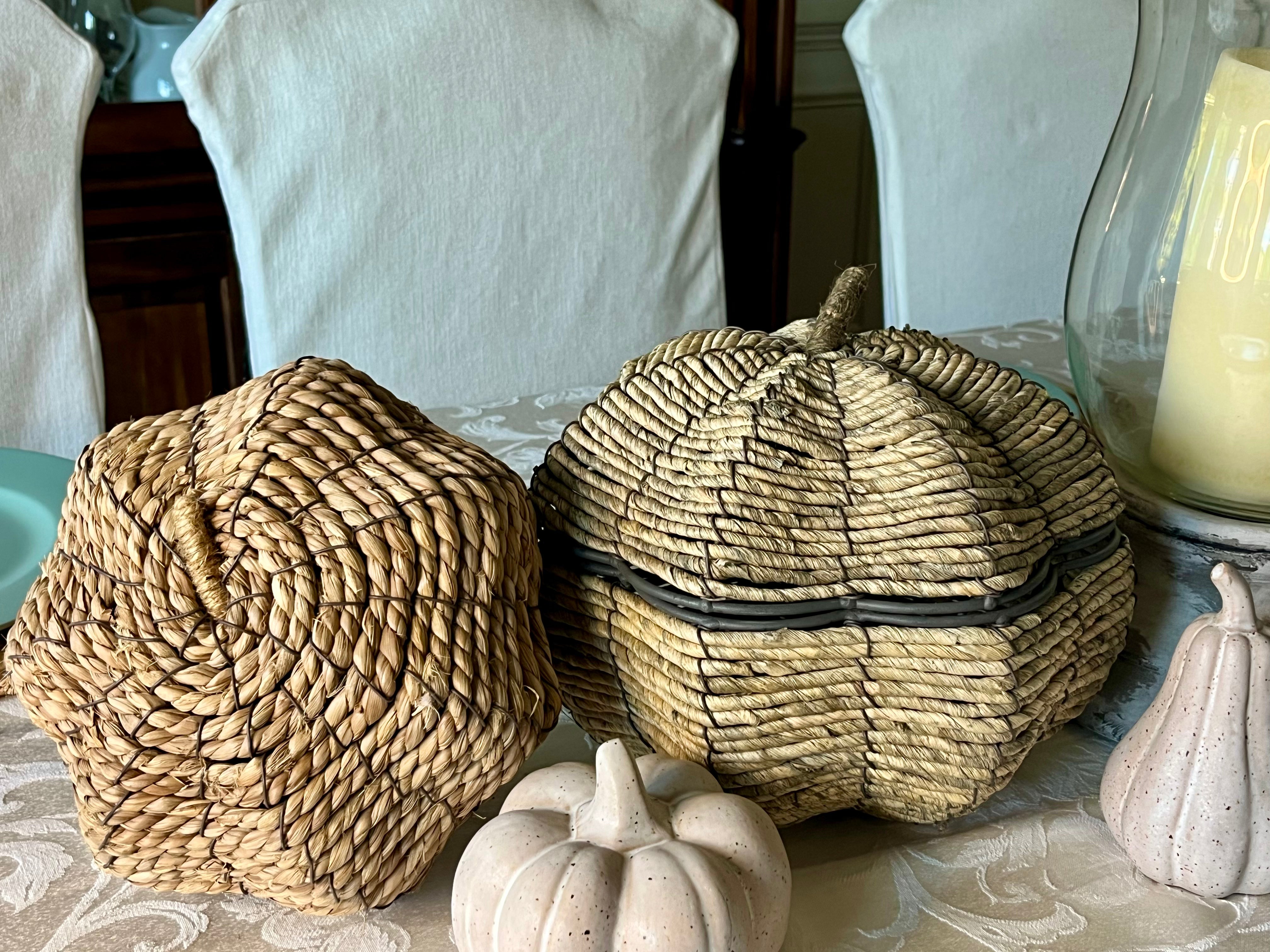WOVEN PUMPKIN BASKET
