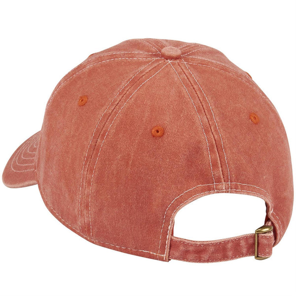 Reddish-brown baseball cap with a gold buckle on a white background