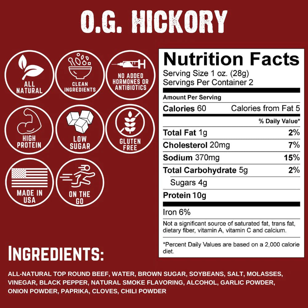 O.G. HICKORY SMOKED BEEF JERKY