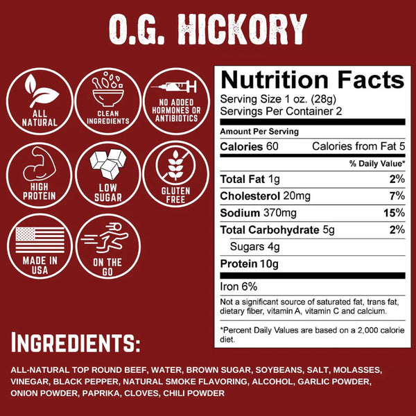 O.G. HICKORY SMOKED BEEF JERKY