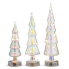 TWINKLE LIT WHITE IRIDESCENT GLASS TREE