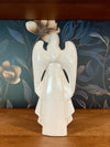 WHITE CERAMIC PRAYING ANGEL