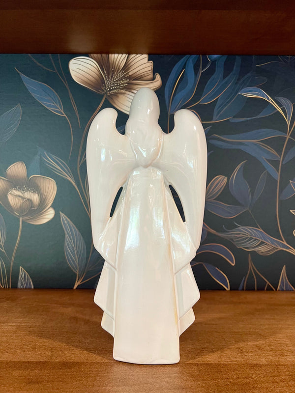 WHITE CERAMIC PRAYING ANGEL