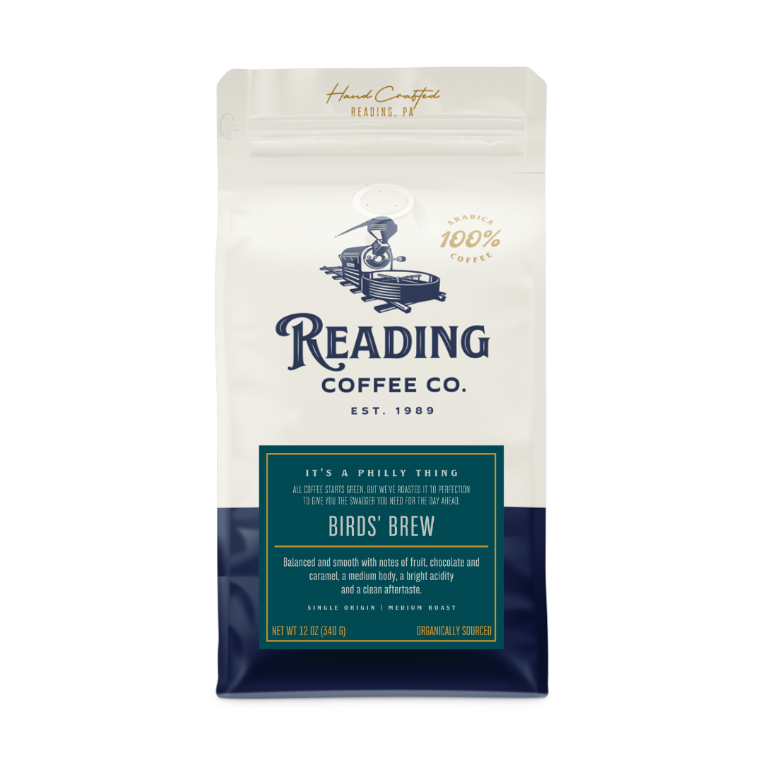 Reading Coffee Co. coffee bag on a white background
