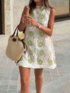 FLORAL PRINT SLEEVELESS MINI DRESS