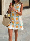 FLORAL PRINT SLEEVELESS MINI DRESS