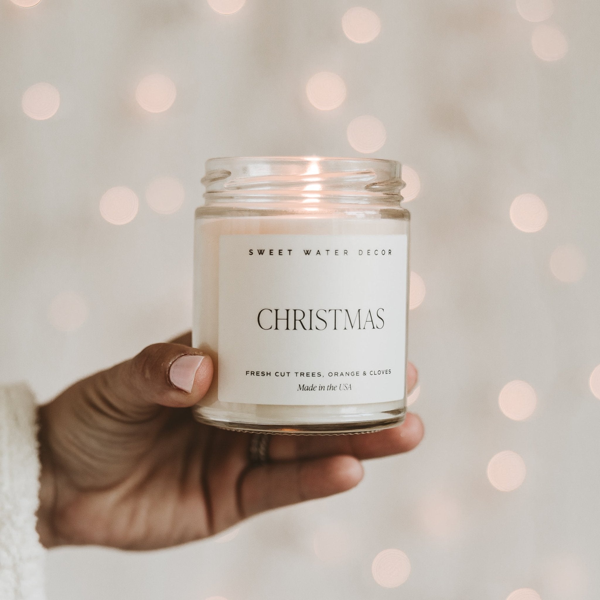 CHRISTMAS SOY CANDLE - CLEAR JAR - 9 OZ
