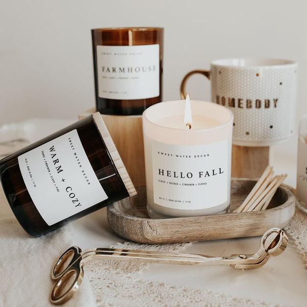 HELLO FALL SOY CANDLE - WHITE JAR - 11 OZ