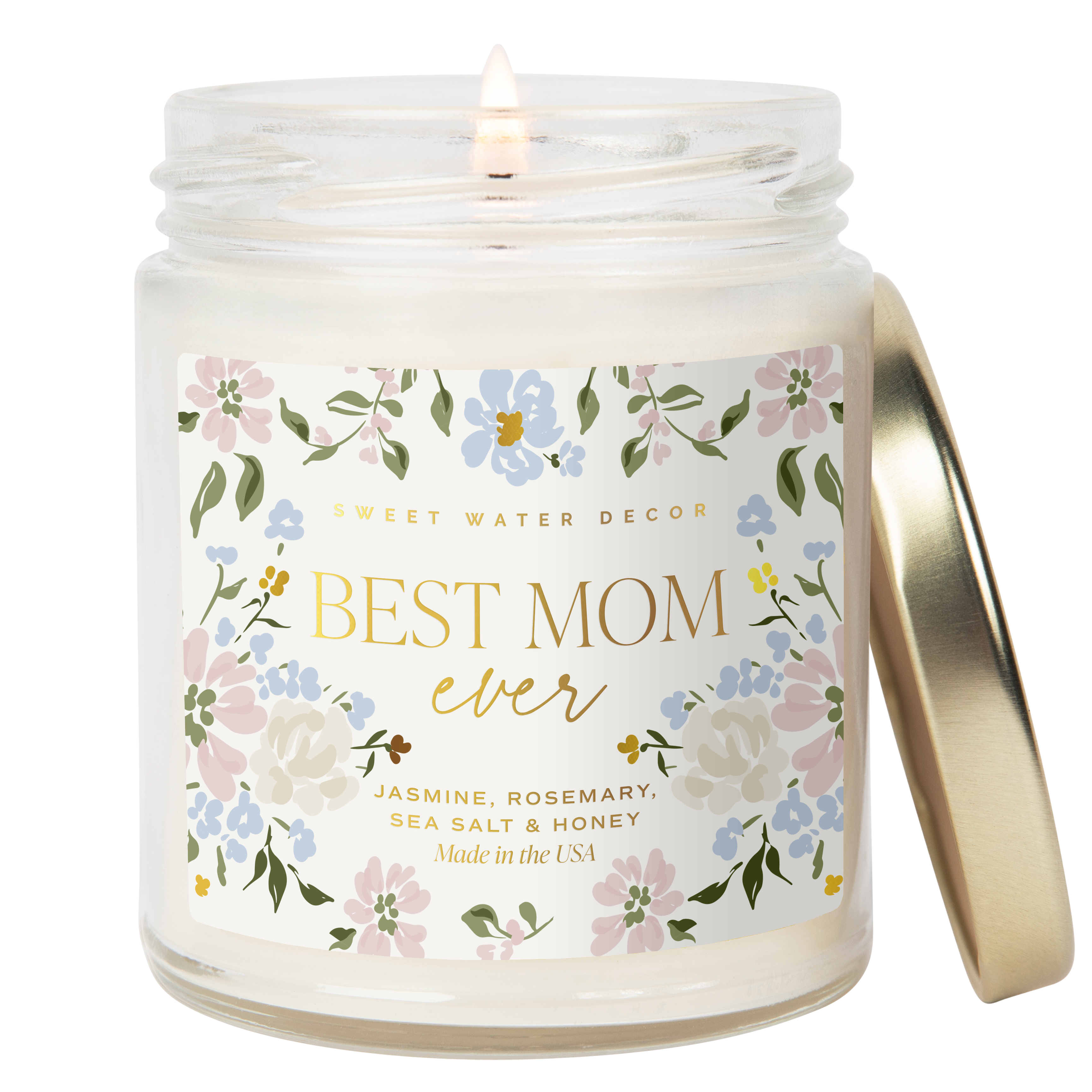 BEST MOM EVER 9 OZ SCREW TOP GLASS JAR CANDLE