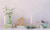 SEA BLUE STONEWARE FOOTED PLANTER