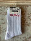 PHILADELPHIA PHILLIES "GO PHILS" SOCKS - ADULT SIZE 5-8