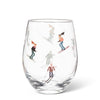 SKIERS STEMLESS WINE GLASS