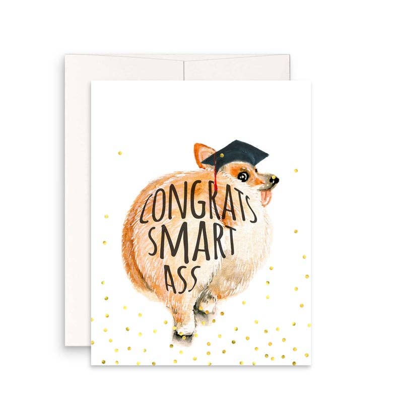 SMART ASS CORGI GRAD CARD