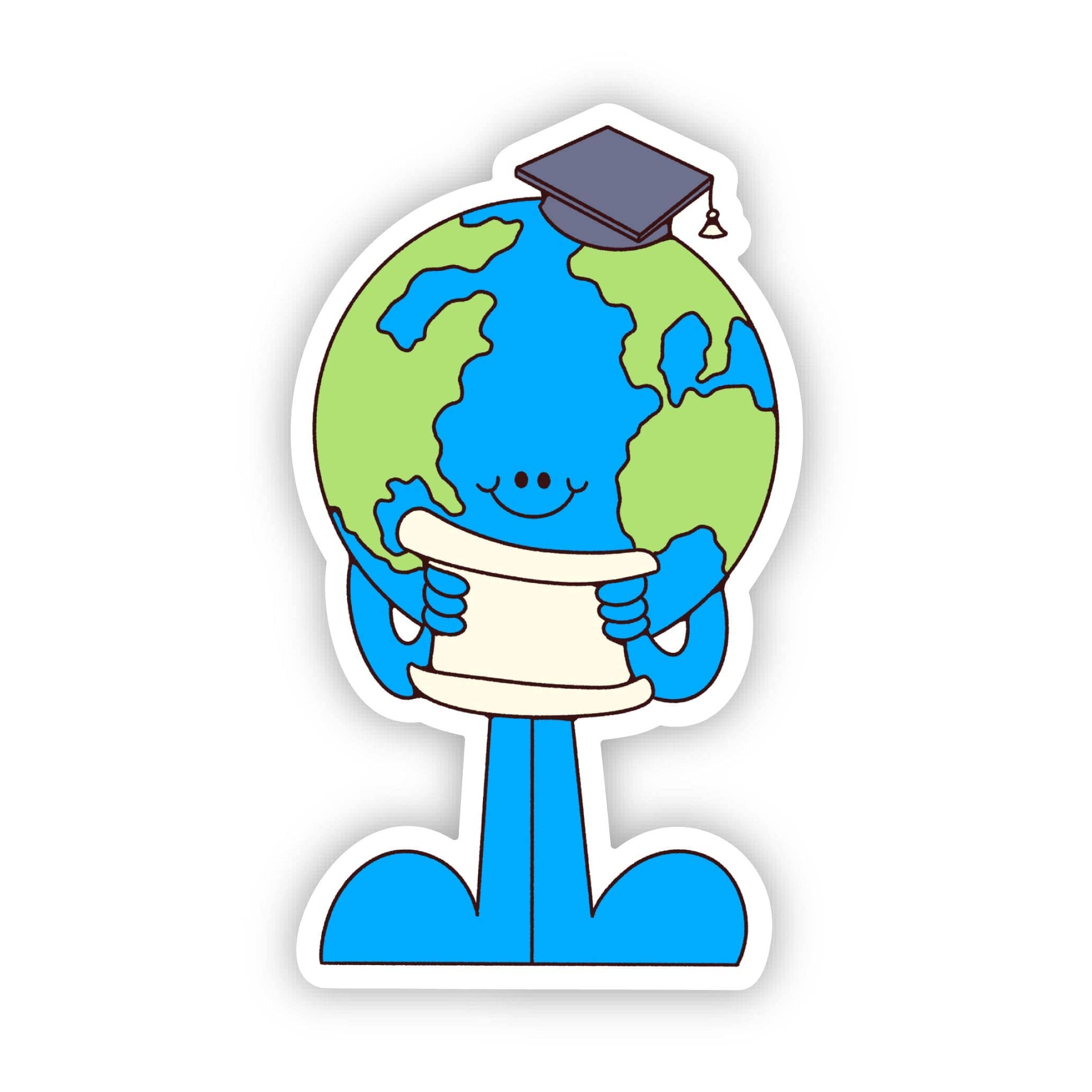 WORLD GRADUATE IN CAP DIPLOMA STICKER