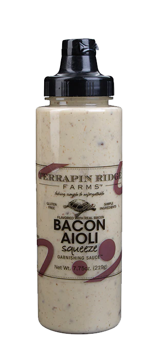 Terrapin Ridge Farms Bacon Aioli squeeze bottle on a white background