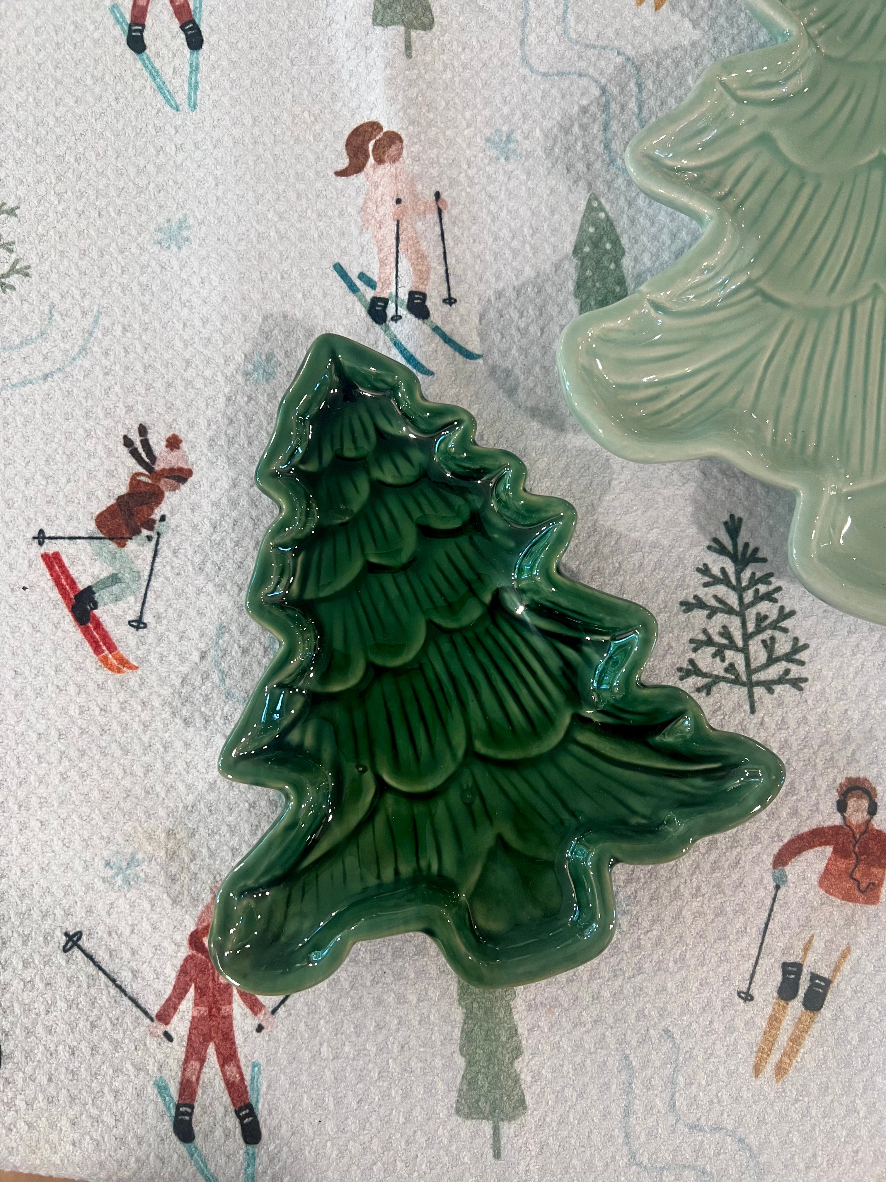 CERAMIC IRIDESCENT HOLIDAY TREE PLATE