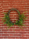 WREATH - OVAL TWIG BASE, MIXED FERNS