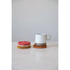 HANDMADE WOOL FELT BALL COASTERS SET