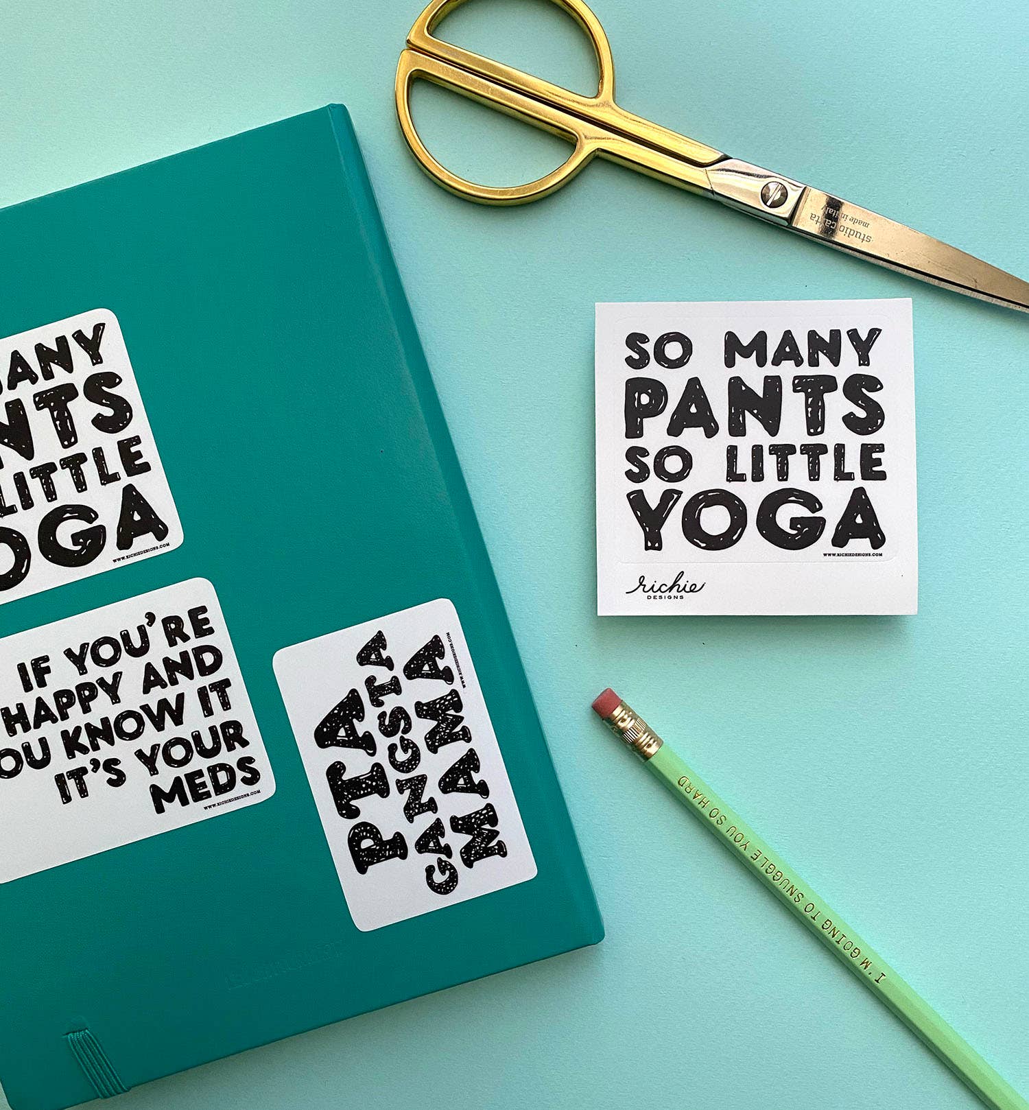 STICKER: SO MANY YOGA PANTS SO LITTLE YOGA