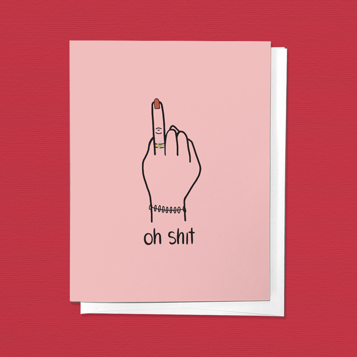 OH SHIT ENGAGEMENT ANNOUNCEMENT WEDDING RING GREETING CARD