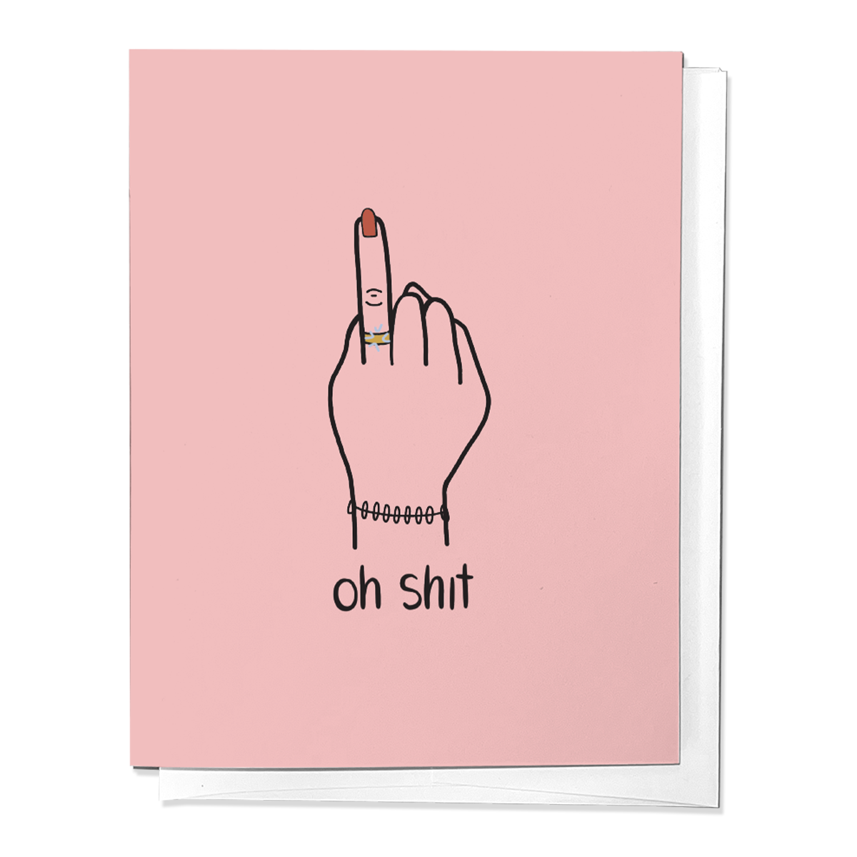 OH SHIT ENGAGEMENT ANNOUNCEMENT WEDDING RING GREETING CARD