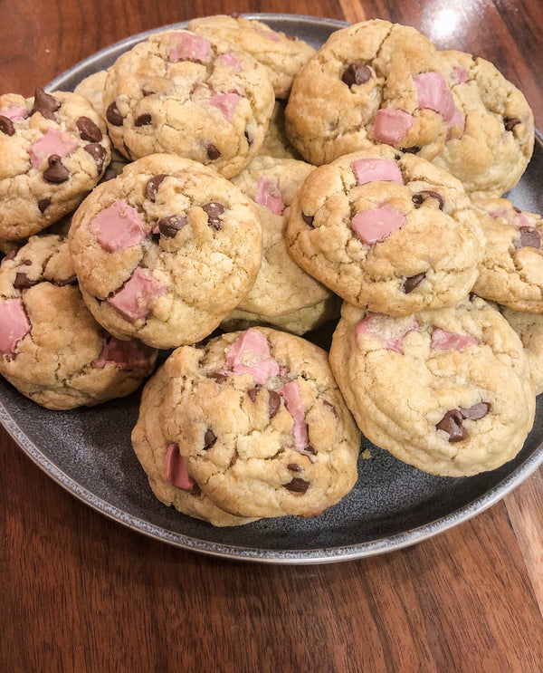 Valentine's Ruby Chocolate Chip Cookies