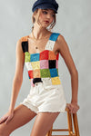 MULTI COLOR CROCHET PATTERN TANK TOP