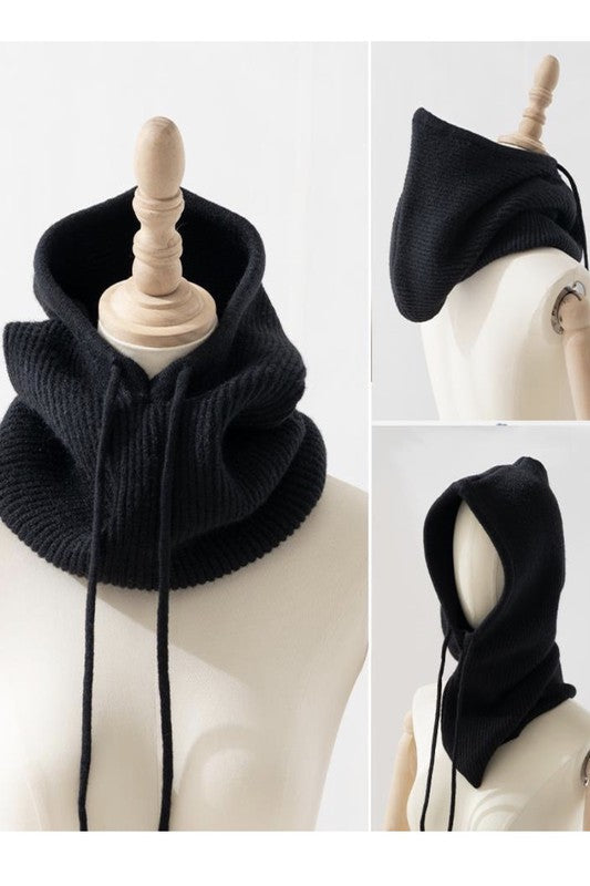 BLACK HOODIE SCARF