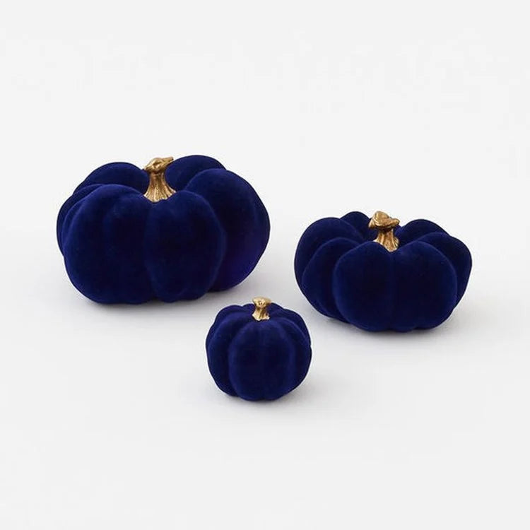 BLUE FLOCKED PUMPKIN
