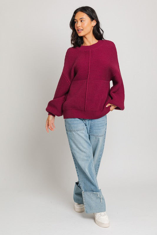 RIBBED KNITTED SWEATER