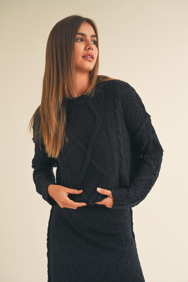 CABLE KNITTED SWEATER TOP