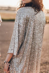 SEQUIN OPEN FRONT DUSTER KIMONO