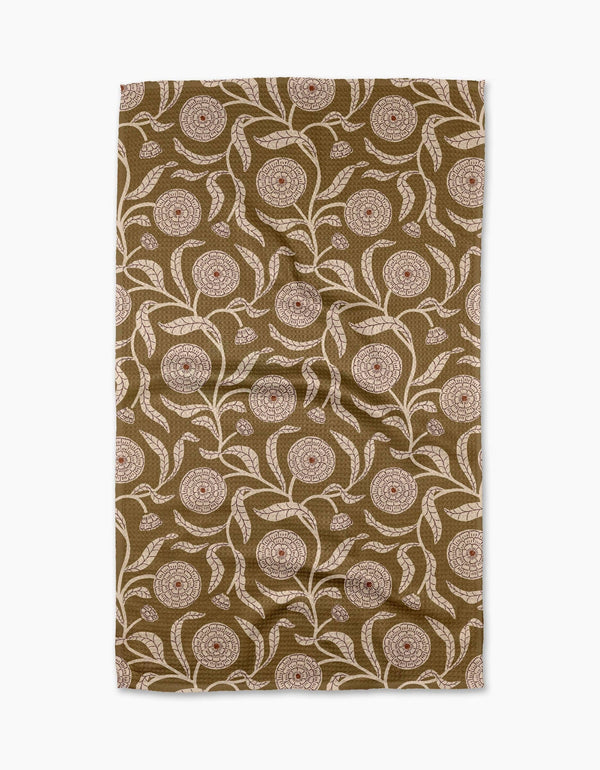 Falling Flowers Tea Towel