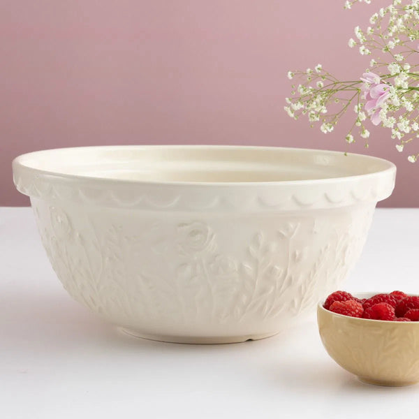 SIZE 12 ROSE COLLECTION MIXING BOWL, CREAM 11.75"