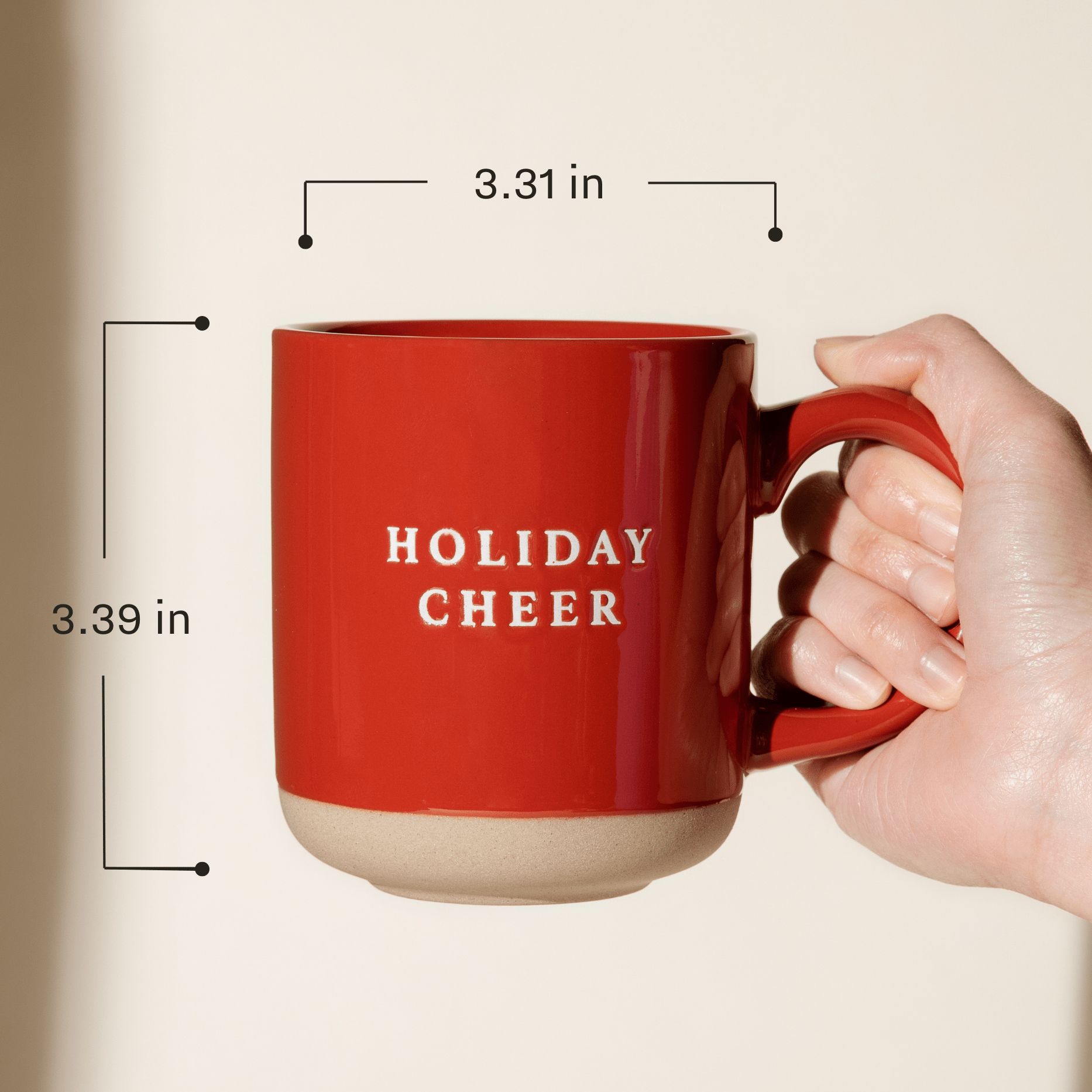 HO HO HO 14OZ. RED STONEWARE COFFEE MUG