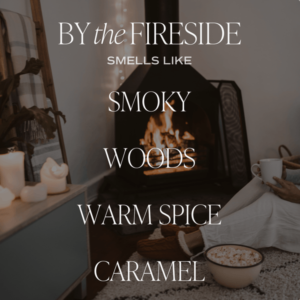 BY THE FIRESIDE SOY CANDLE - TAN MATTE JAR - 15 OZ