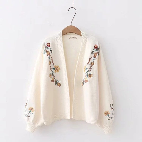 FLORAL KNIT CARDIGAN